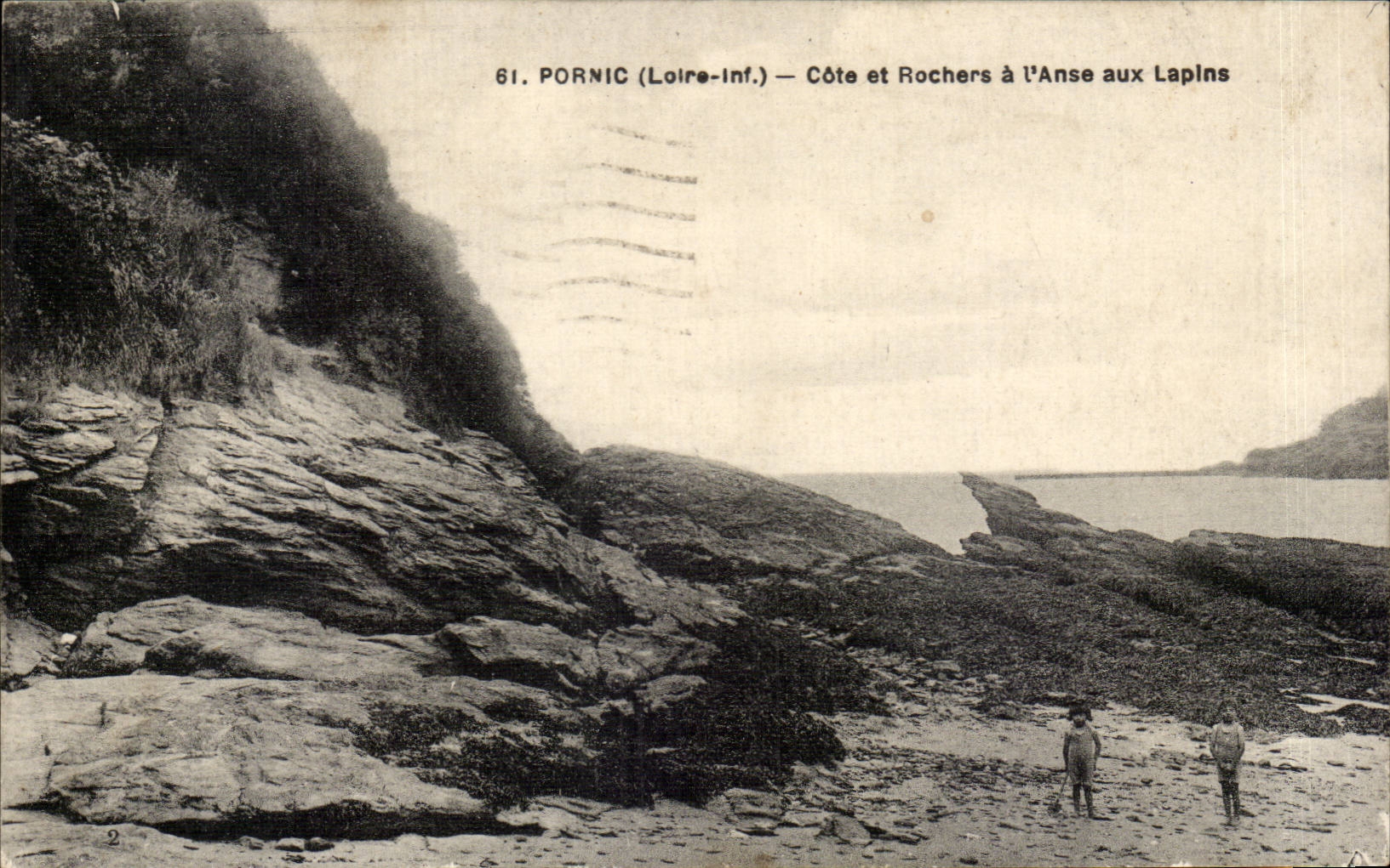 Pornic CPA Cote et rochers a l'anse aux lapins