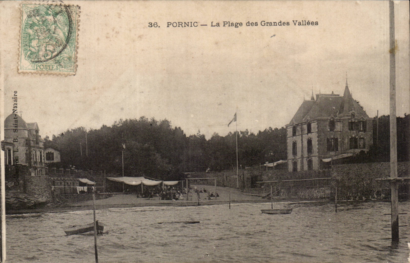 Pornic CPA La plage des grandes vallees