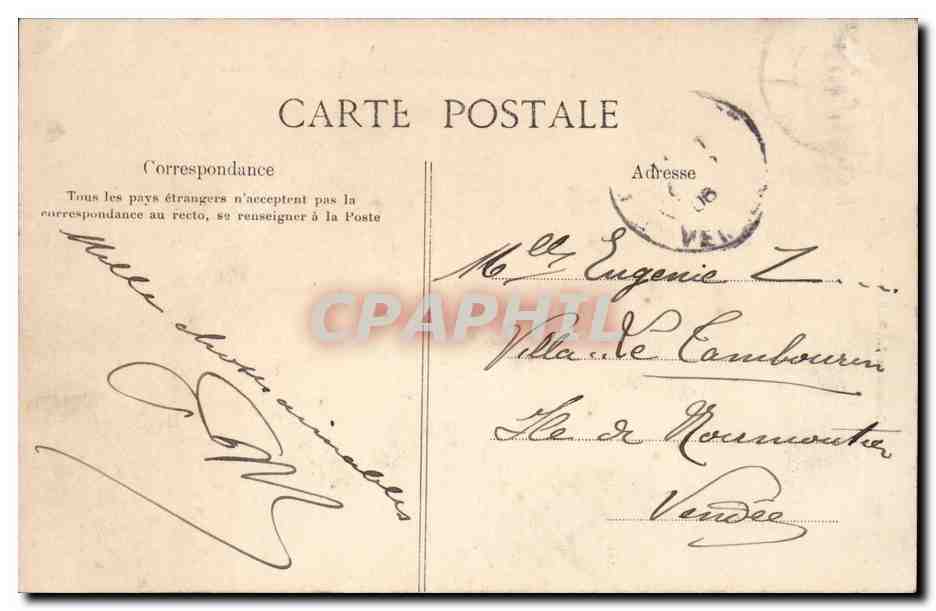 Pornic CPA La plage des grandes vallees — Rückseite