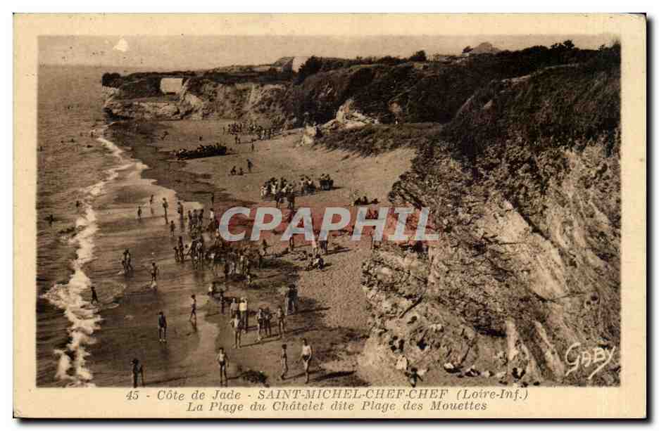 Cote de Jade CPA Saint Michel Chef Chef La plage du Chatelet dite plage des mouettes