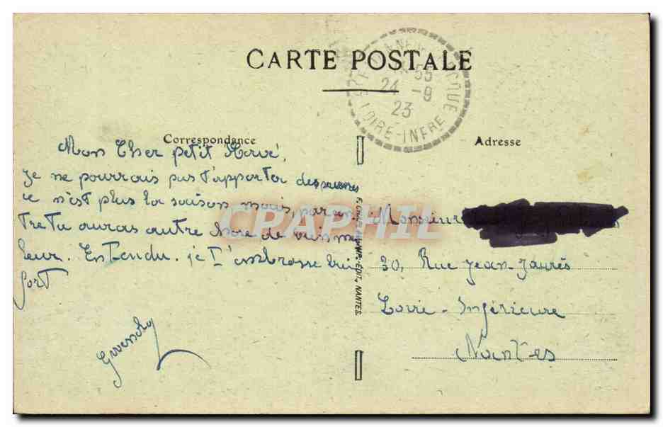 Touvois CPA Fontaine bouillonnante de FReligne — Rückseite