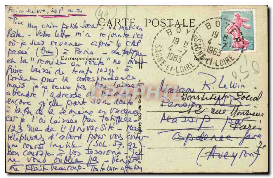 Thouare CPA La place et la rue du pont — Rückseite