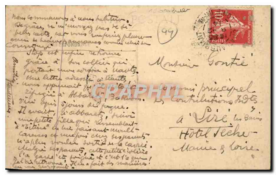 Au pays de l'angelique CPA Chateaubriant Coiffe et costume du pays — Verso
