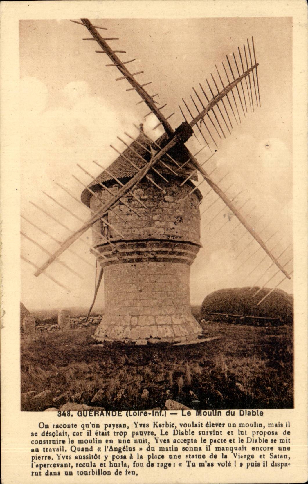 Guerande CPA Le moulin du diable (mill)