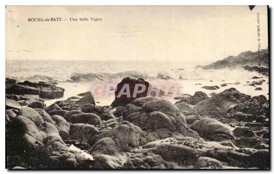 Bourg de Batz CPA Une belle vague