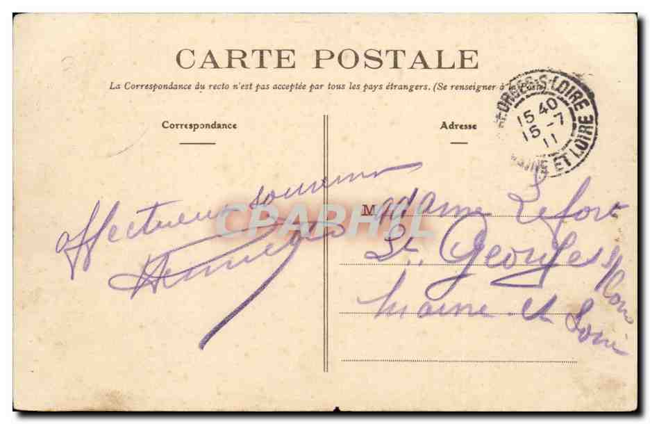 Chateau de Liverniere CPA Pres le Pallet — Rückseite