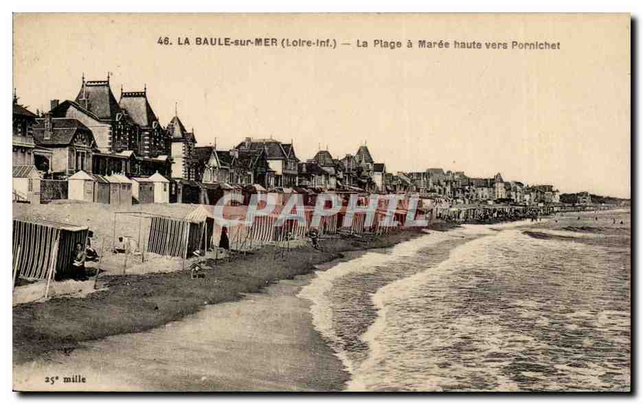 La Baule sur mer CPA La plage a maree haute vers Pornichet