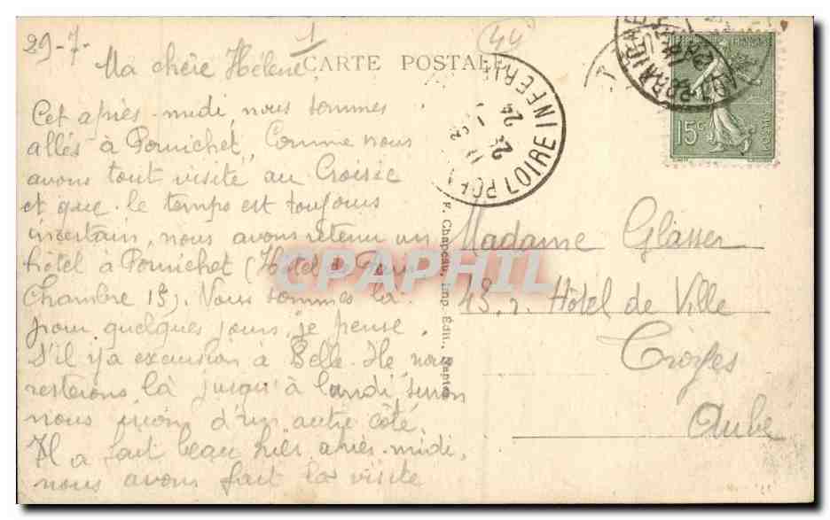 La Baule sur mer CPA La plage a maree haute vers Pornichet — Back