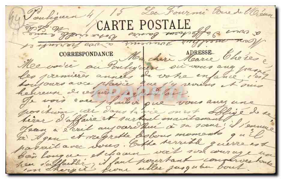 Le Pouliguen CPA Vue generale du port — Back