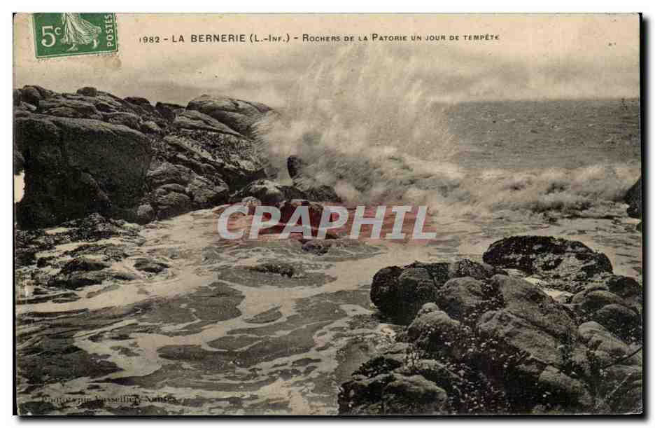 La Bernerie CPA Rochers de la patorie un jour de tempete