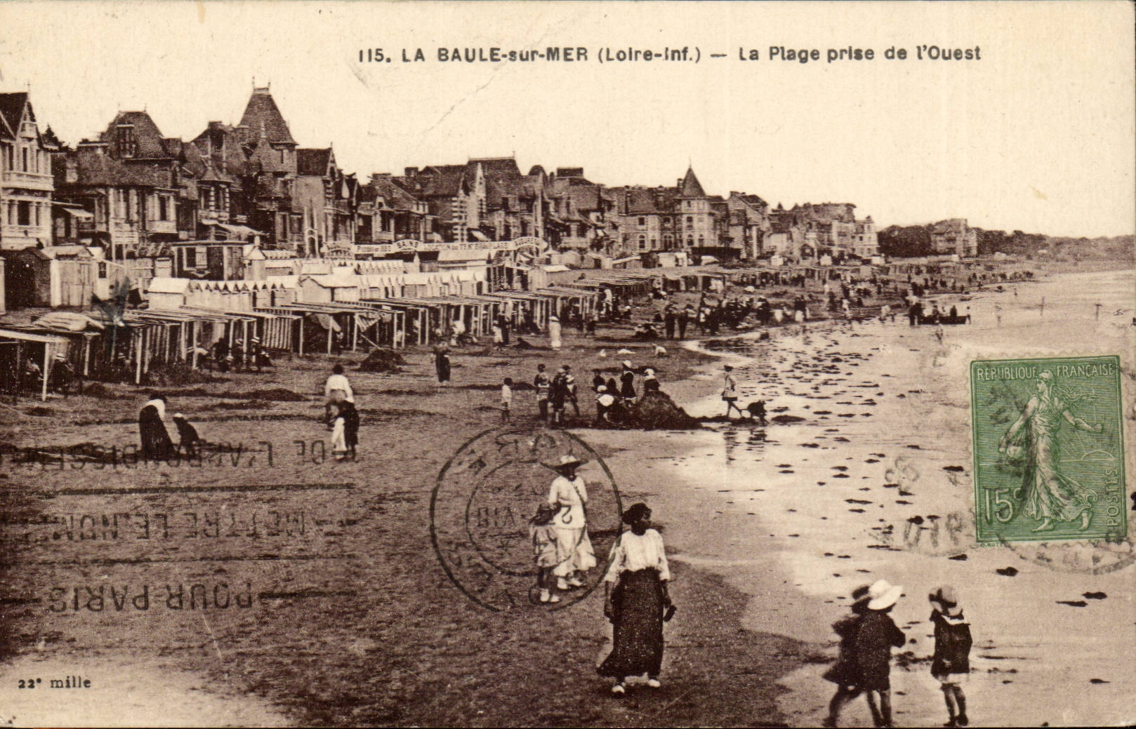 La Baule CPA la plage prise de l'ouest