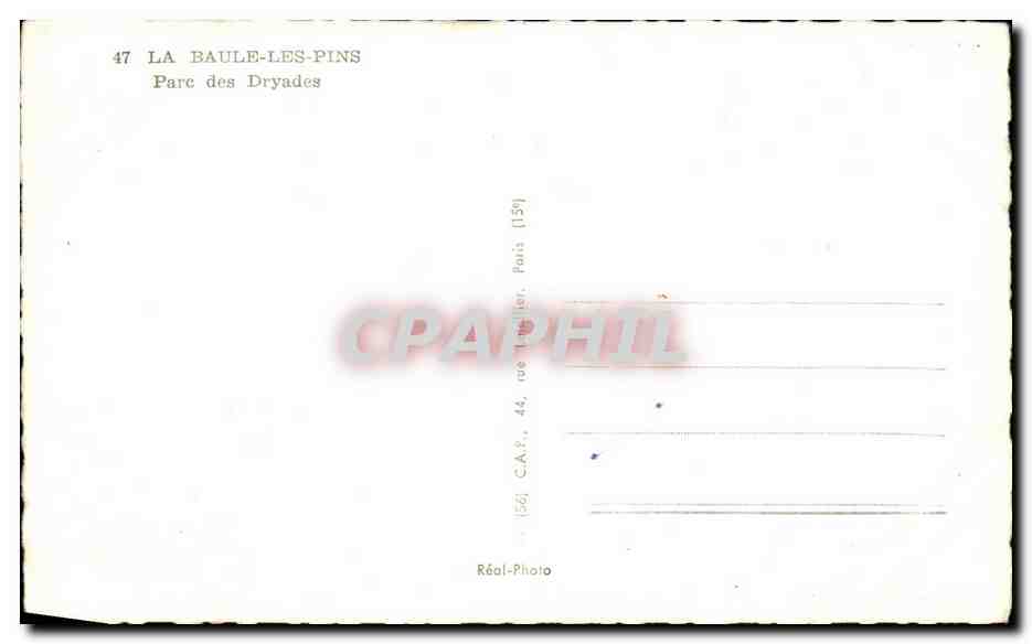 La Baule CPA parc des Dryades — Rückseite