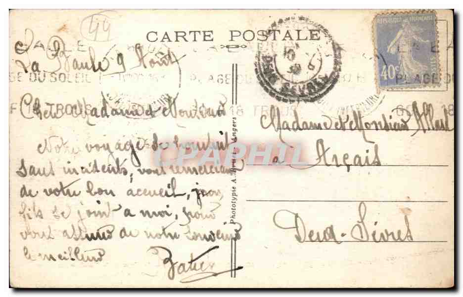 La Baule CPA La terrasse de Ker Causette et le square du casino — Rückseite