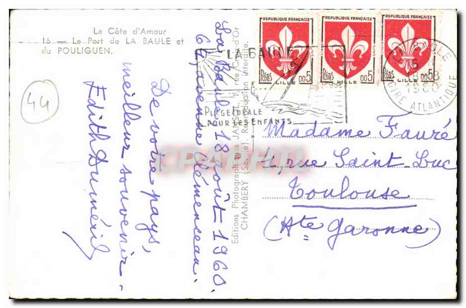 La Baule CPM Le port de la Baule et le Pouliguen — Verso