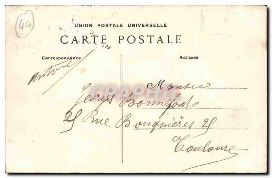 Nantes CPA Facade du chateau sur le Quai bordant La Loire (train lavoir) — Verso