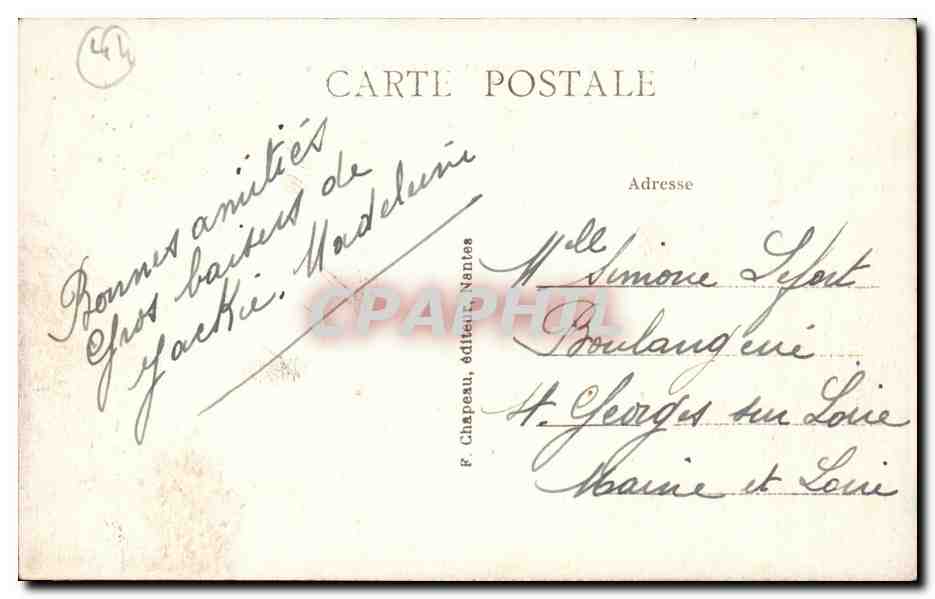 La Baule CPA Coin de plage vers l'Hermitage — Rückseite