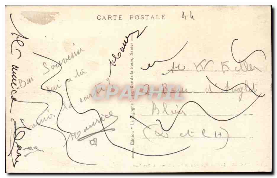 CPA Nantes CPA La rue Mazagran et Notre DAme de Bon Port — Verso