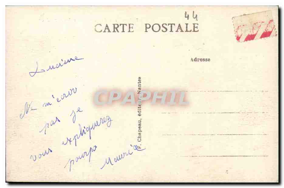 CPA Nantes Au clair de lune Le transbordeur — Rückseite