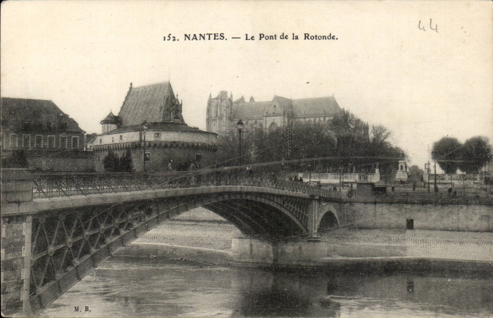 CPA Nantes Le pont de la Rotonde