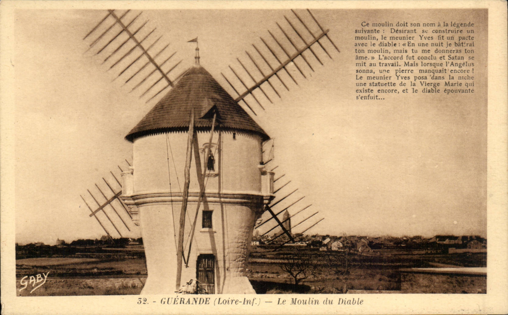 Guerande CPA Le moulin du diable (mill)
