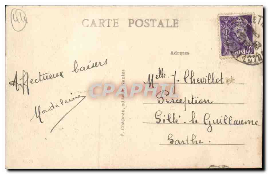 Batz sur mer CPA Une vague monstre sur la jetee — Rückseite