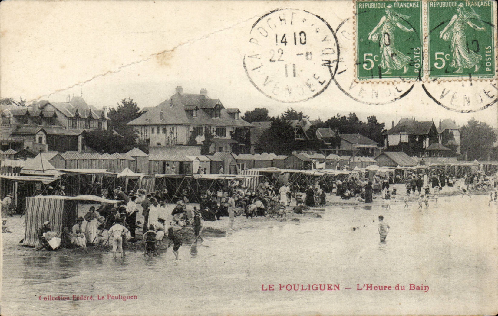 Le pouliguen cPA L'heure du bain