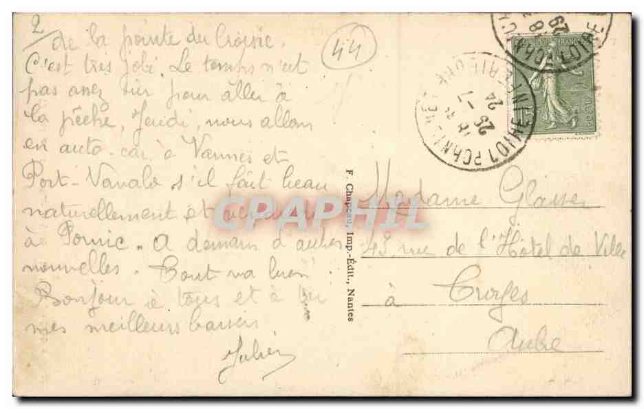 CPA Batz Sur la cote Le pont du diable — Rückseite