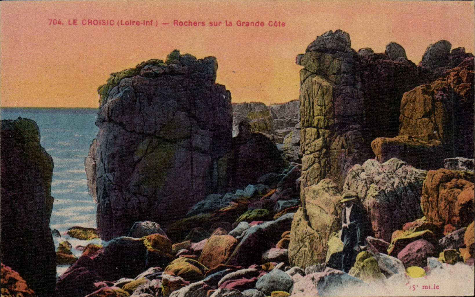 CPA Le Croisic Rochers sur la grande cote