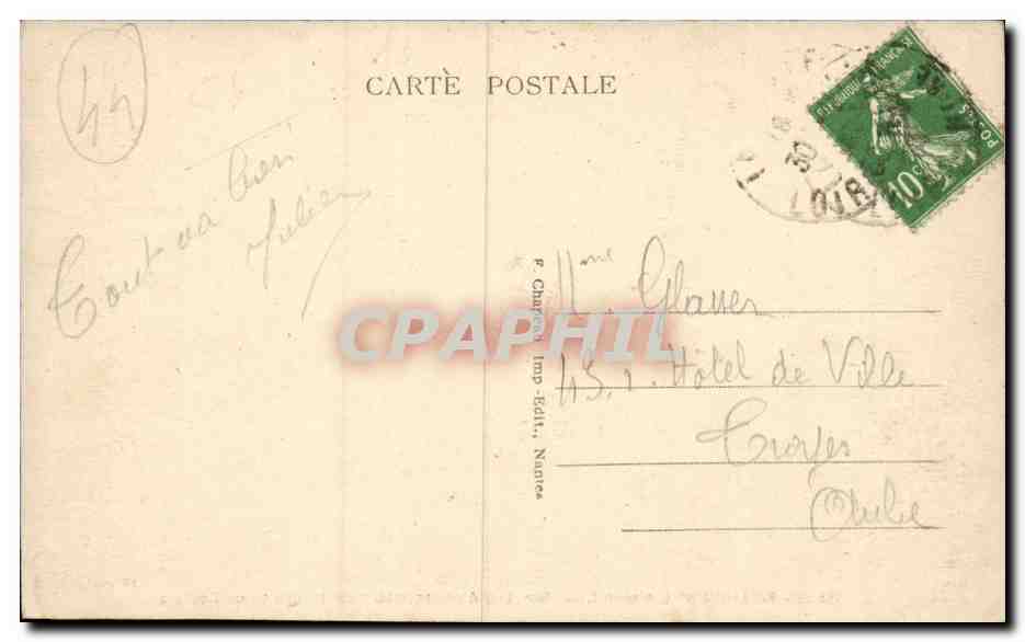 CPA le Pouliguen Sur la cote Interieur de la grotte de Korrigans — Rückseite