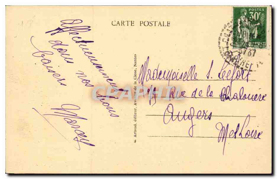 CPA Chateau Thebaud Les bords de la maine — Rückseite