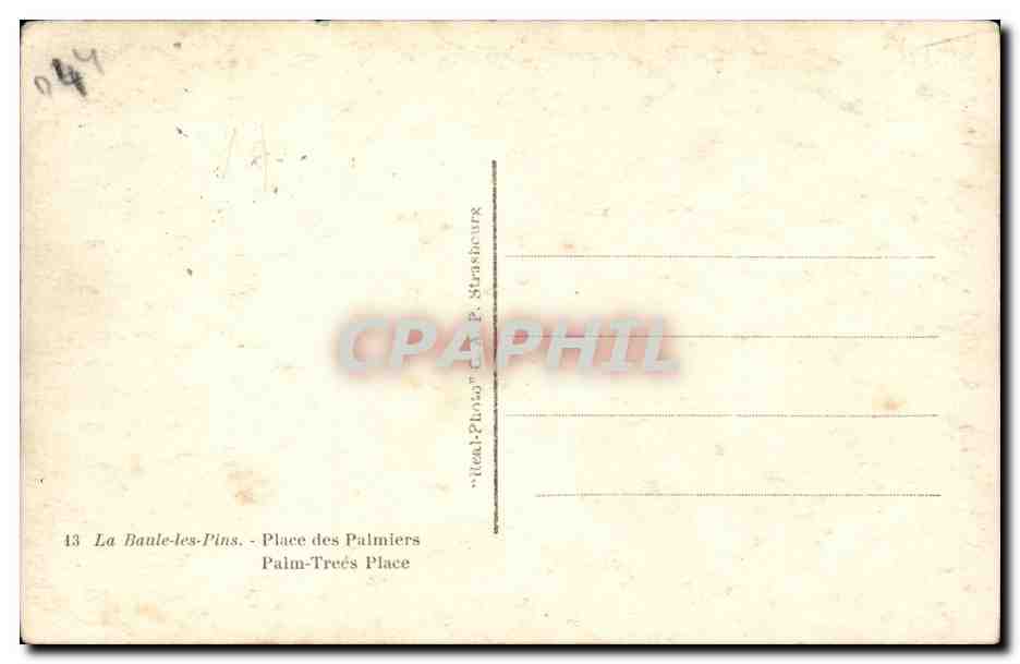La Baule les pins CPA Place des Palmiers — Verso