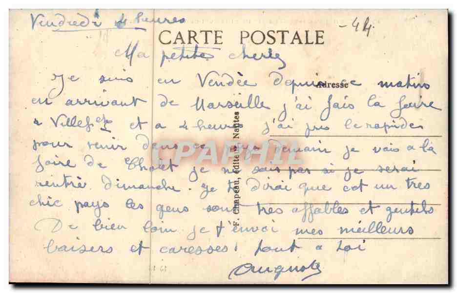 Clisson CPA La Trinite et le pont de ville sur la Sevre — Rückseite