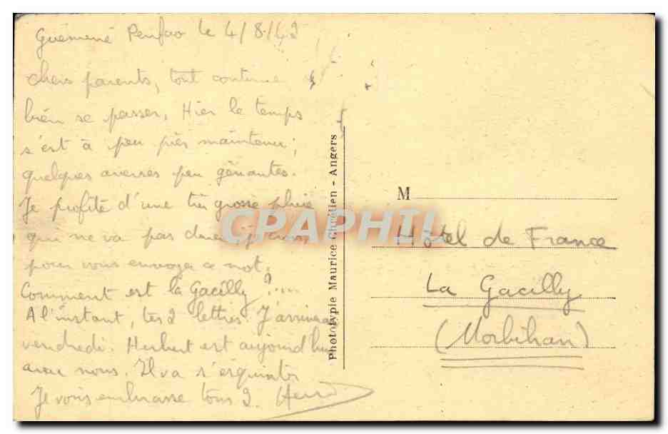 Guemene Penfao CPA La table a la Fee rochers surplombant la vallee du Don — Rückseite