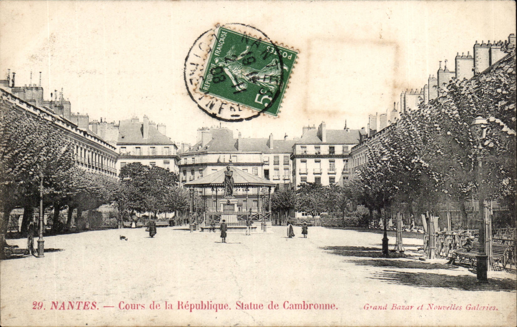 Nantes CPA Cours de la Republique statue de Cambronne