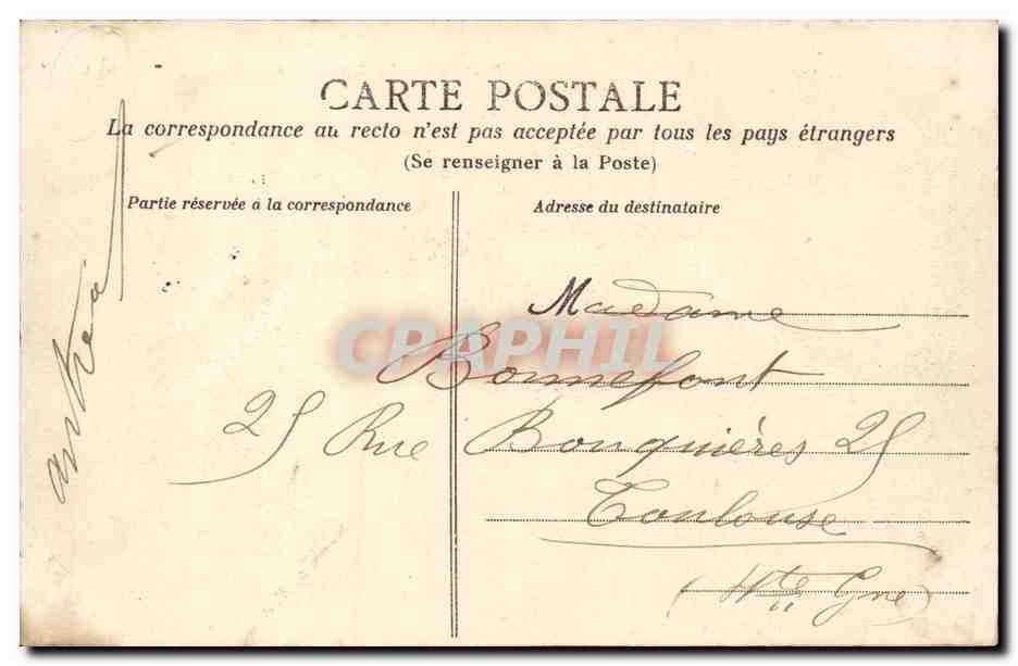 Nantes CPA Le grand theatre et la rue Crebillon — Verso