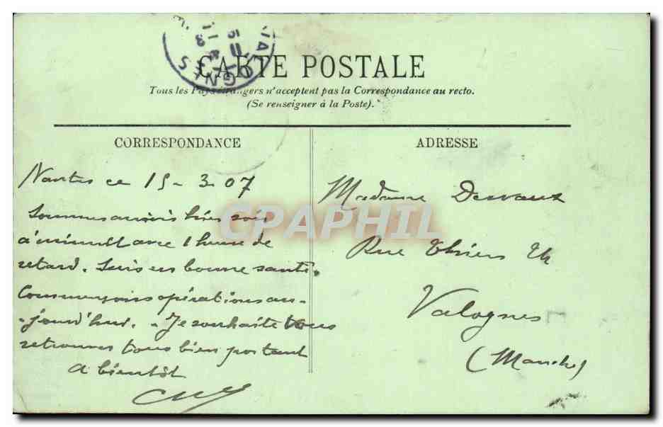 Nantes CPA Vue generale prise du transbordeur — Rückseite
