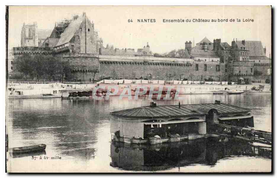 NANTES — Ansicht des Schlosses am Ufer der Loire — F. Chappein, Verlag, Nantes