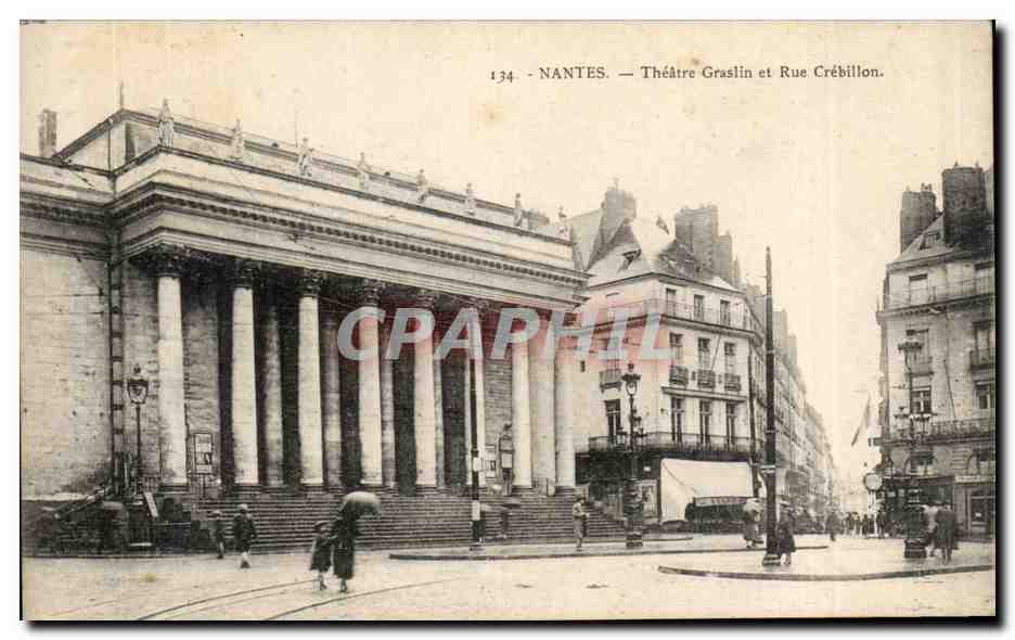 Nantes CPA Theatre Graslin et rue Crebillon