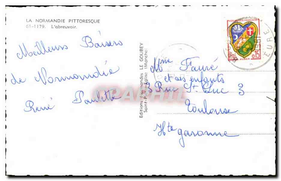 la Normandie CPM L'abreuvoir (chevaux horse cheval) — Rückseite