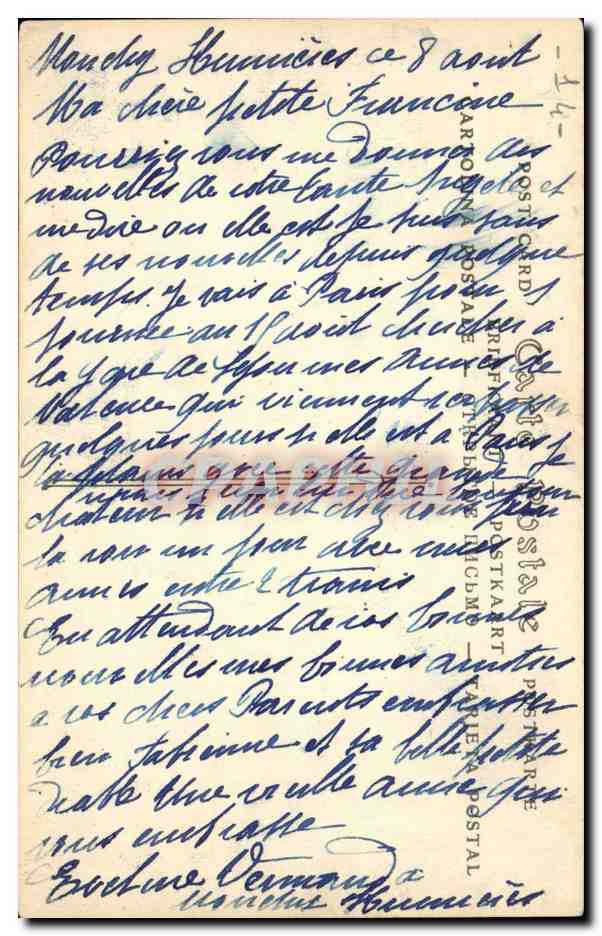 CPA Paysanne normande (folklore coiffe) — Verso