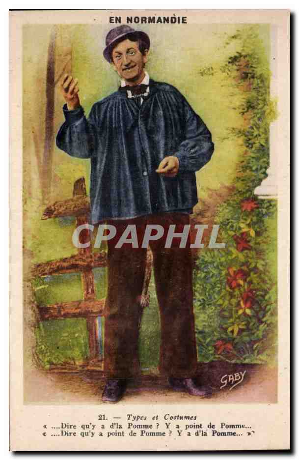 CPA Types et costumes En Normandie (folklore coiffe)