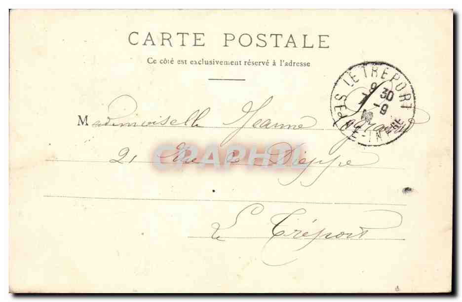 CPA La Normandie Coiffes d'hier Cherbourg La Normandie est taillee en forme de galere (coiffe folklore) — Verso