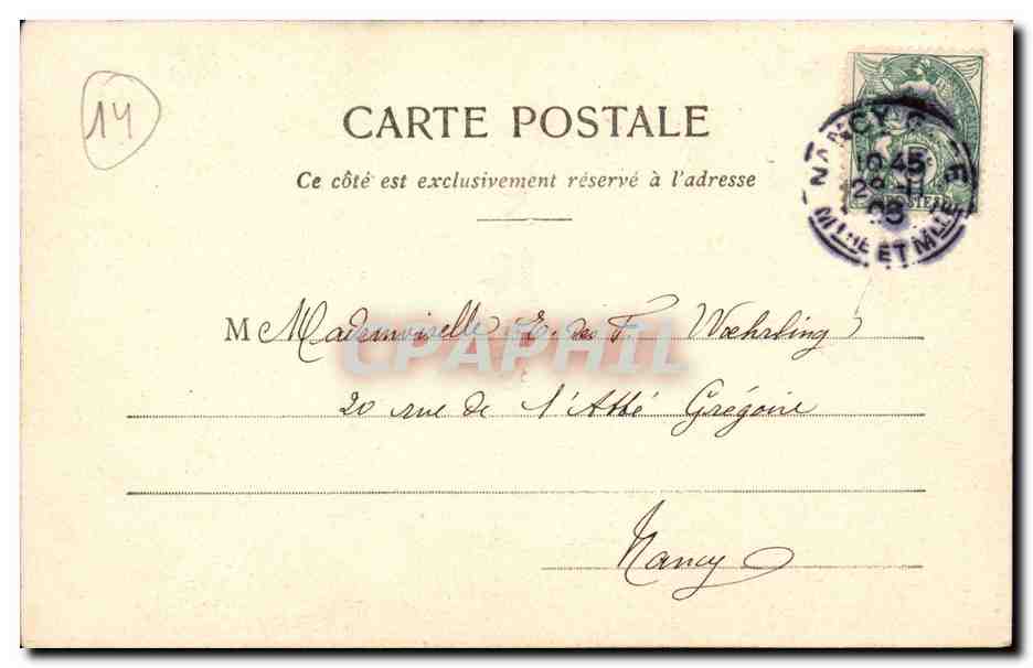 CPA Coiffure de Bayeux (coiffe folklore) — Verso