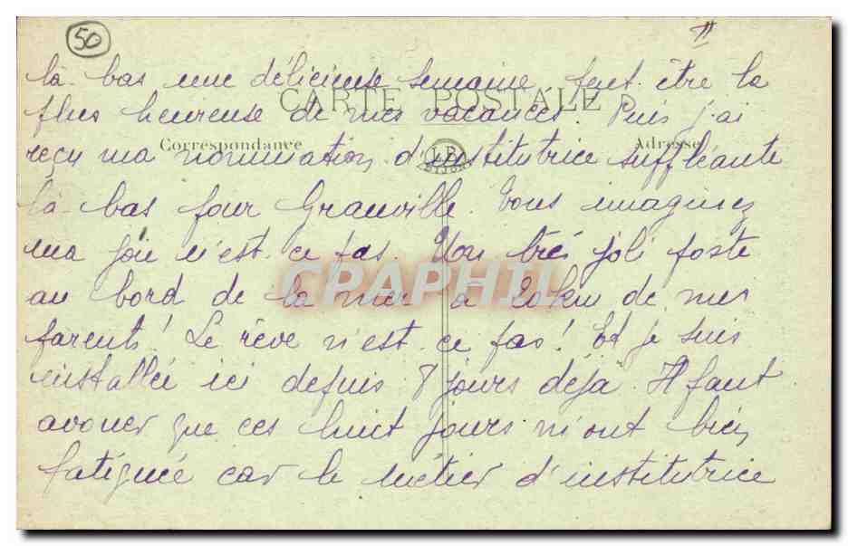 CPA La Normandie pittoresque Granville pecheuse de bouquets (folklore coiffe costume) — Verso