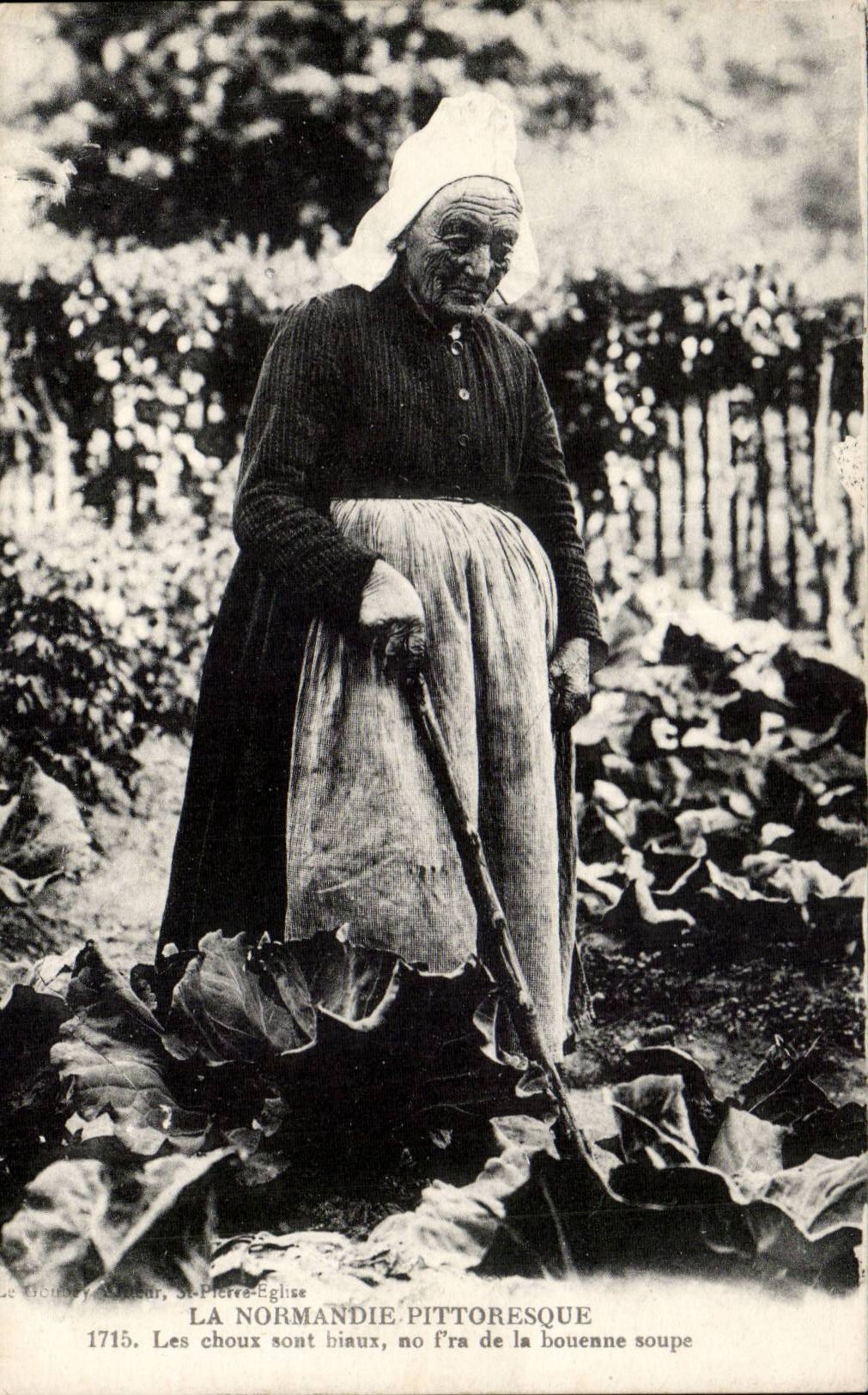 CPA La Normandie pittoresque Les choux sont biaux no fra de la bouenne soupe (folklore coiffe costume)
