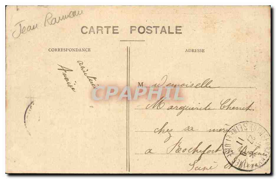 CPA Les chansons de Jean Rameau La tricoteuse (folklore coiffe costume) — Verso