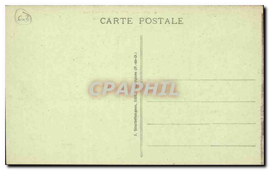 CPA L'Auvergne Vieilles chaumieres (folklore coiffe costume enfants) — Verso