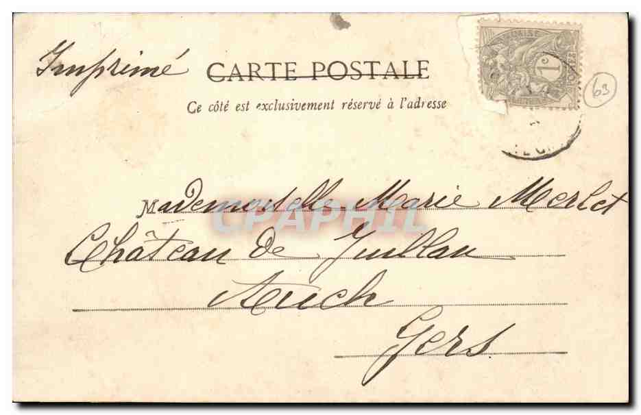 Homme en poncho — Auvergne — Éditeur : Lelotelle Peghode — Verso