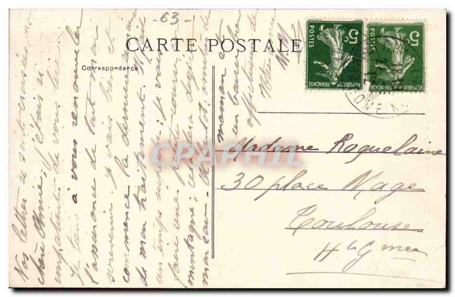 CPA L'Auvergne Enfants (folklore coiffe costume — Verso