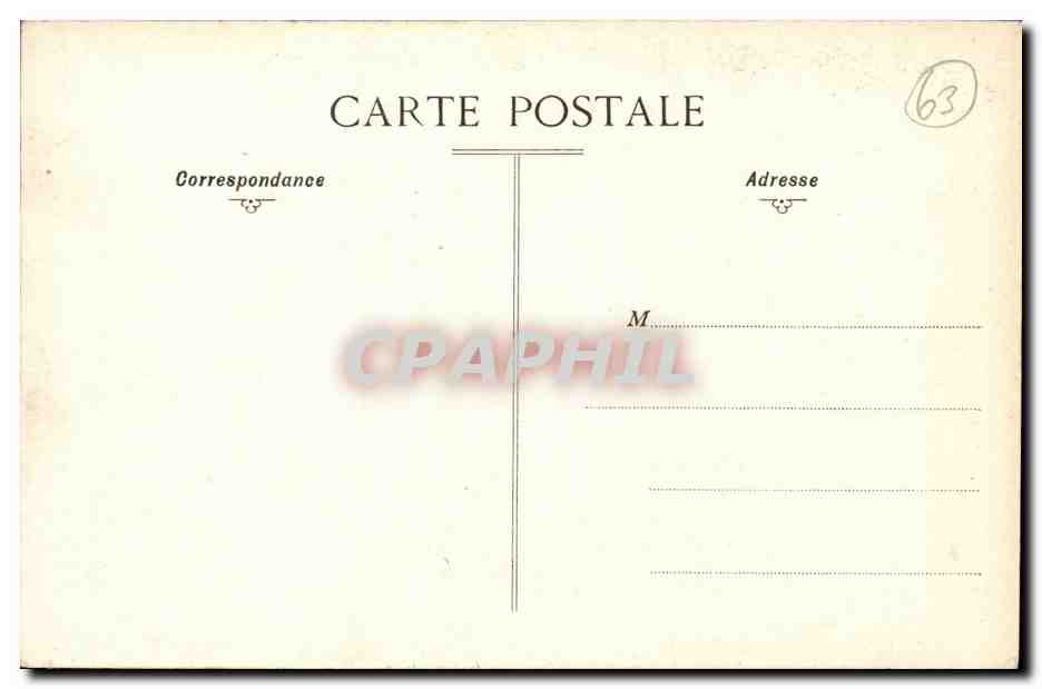 CPA L'Auvergne Le bourreau (folklore coiffe costume) — Verso